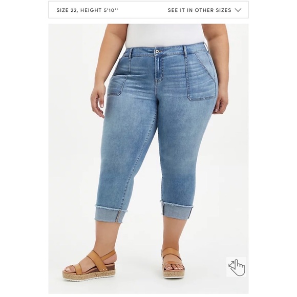 NEW Torrid 22 Crop Boyfriend Straight Vintage Stretch Mid-Rise Jean, Read Info - Picture 2 of 16